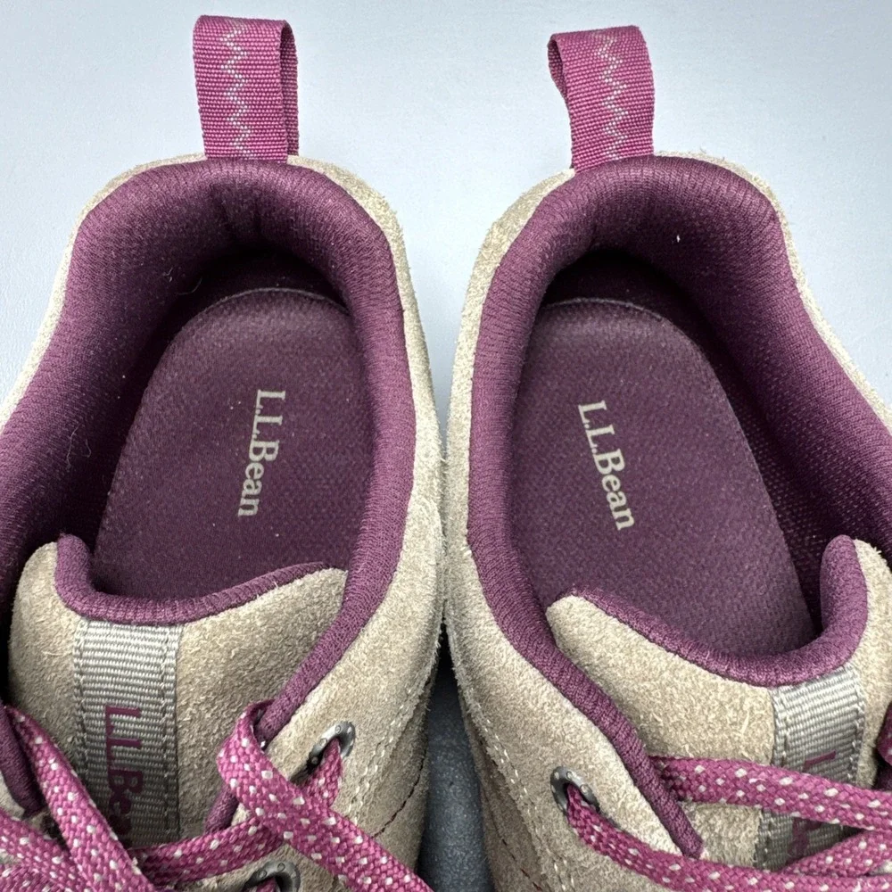 LL Bean Beansport Shoes Womens Size 10 Brown Suede Leather Athletic Hiking Trail